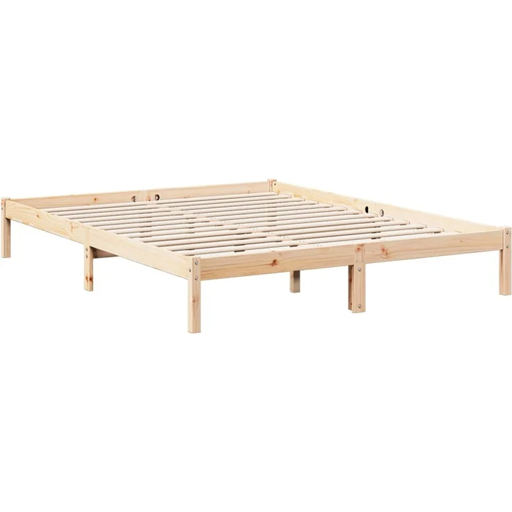 vidaXL Massivholzbett Extra Lang ohne Matratze 140x210 Kiefernholz 852406 – Bild 3