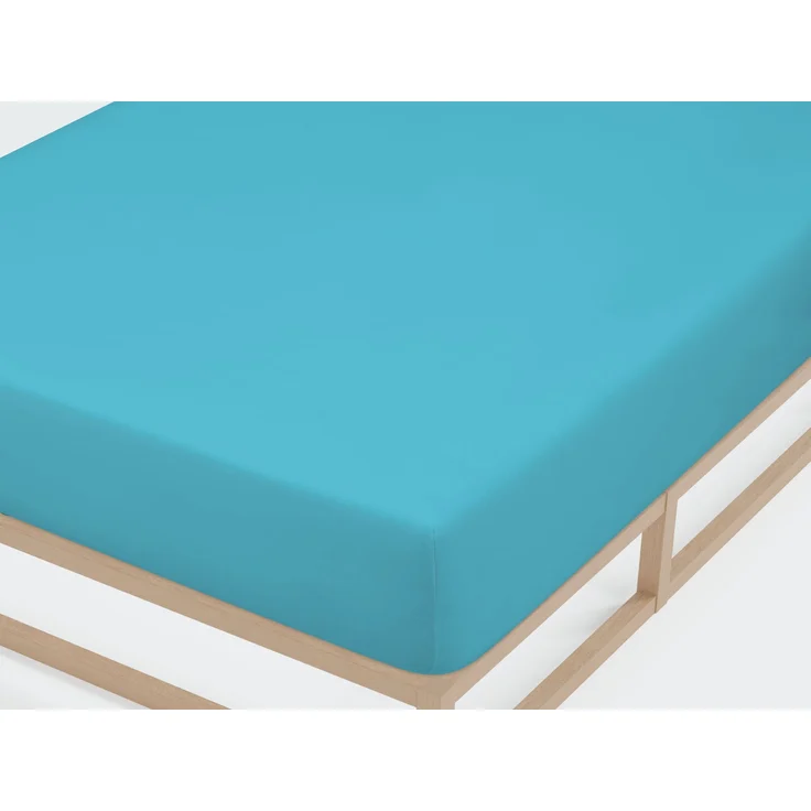 biberna Jersey-Elastic-Spannbetttuch 0077866, türkis, 1x 90x190 cm - 100x220 cm – Bild 1