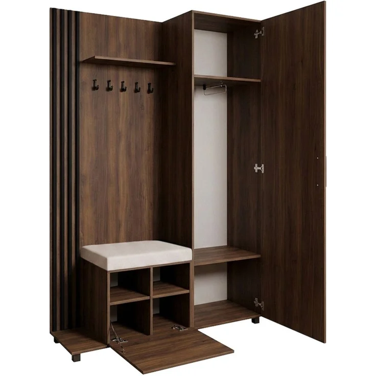 Beautysofa Garderoben-Set Livia – Design, Funktion und Ordnung in Perfektion, (Geräumiger Schuhschrank, mit praktischer Kleiderstange) – Bild 3