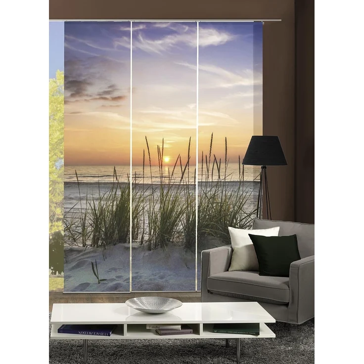 HOME WOHNIDEEN Schiebegardine EVENING (3 St), Klettband, blickdicht, HxB: 245x60, inkl. Befestigungszubehör – Bild 1