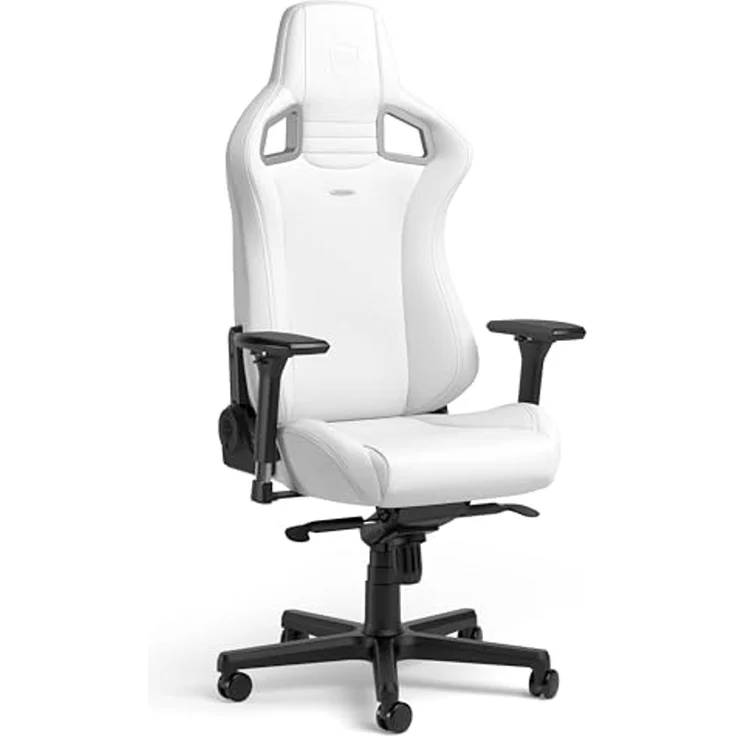 noblechairs Epic Gaming Stuhl - Gaming Sessel - Gaming Chair Pc - Bürostuhl Ergonomisch - Schreibtischstuhl - Drehstuhl - 120 kg Belastbarkei (White Edition, High-Tech Kunstleder) – Bild 1