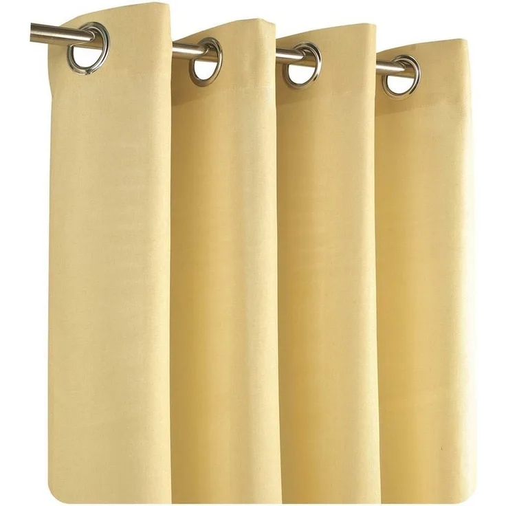 Haus und Deko Gardine Vorhang Leinenoptik 140x245 cm Ösen 2er Set blickdicht Struktur uni, Ösen (2 St), blickdicht, Polyester