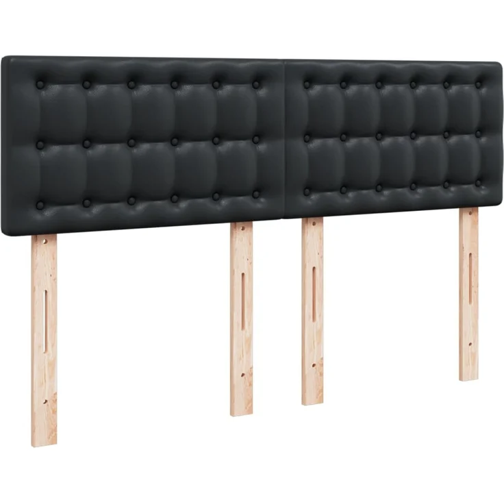 vidaXL Boxspringbett mit Matratze Schwarz 140x190 cm Kunstleder 3288420 – Bild 7