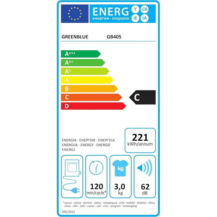 GreenBlue Elektrischer Wäschetrockner GB405, Fünf Trocknungsprogramme Wäschetrockner 830W 3kg – Bild 9