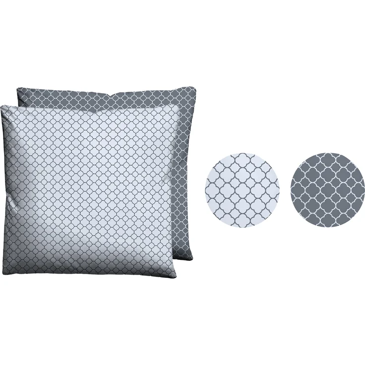 biberna 0636045 Mako-Satin Bettwäsche GRAFIK - MIX & MATCH, blau, 1x 80x80 cm – Bild 5