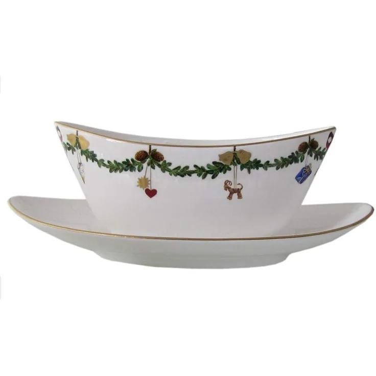 Royal Copenhagen Starfluted Christmas Sauciere