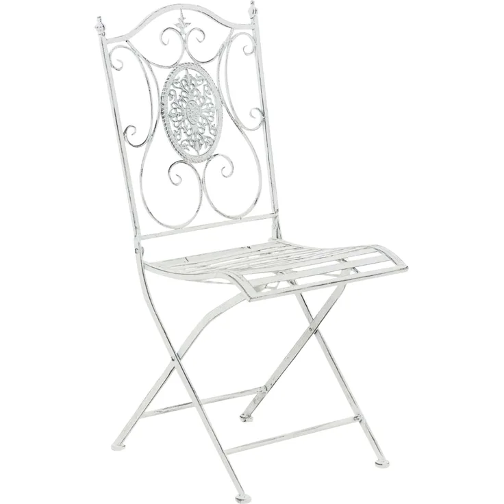 CLP Gartenstuhl Sibell  Eisen, klappbar, verzierter Jugendstil,antik weiß