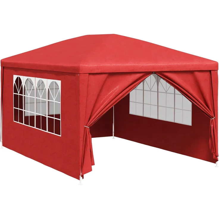 vidaXL Party-Zelt Rot 400 x 300 x 255 cm PE und Stahl 42032347 – Bild 2