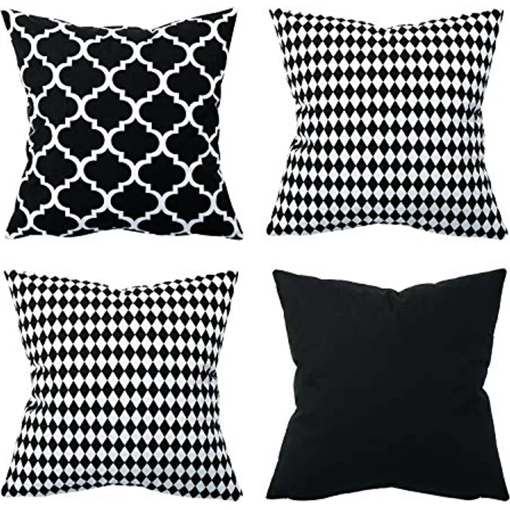 Amilian Dekokissen 4er Set - Dekokissen mit Füllung - 40x40 cm - Deko Kissen – Bild 2