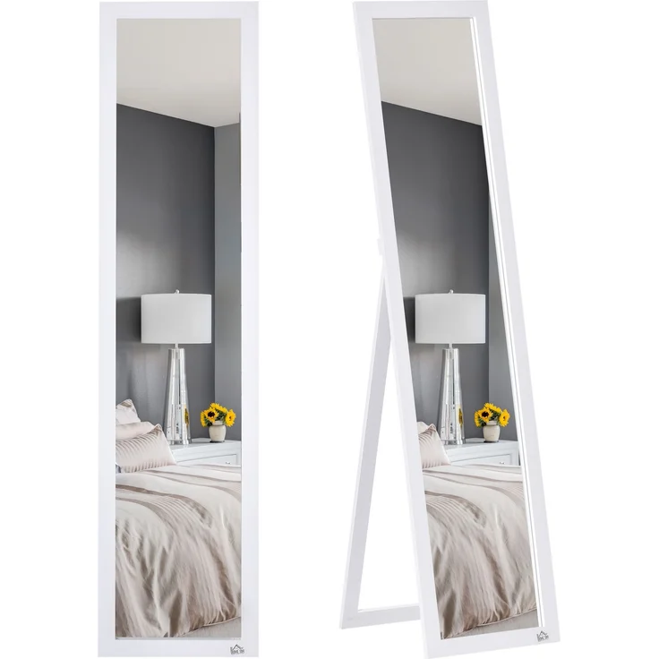 Ganzkörperspiegel, freistehend, Wandmontage, MDF-Rahmen, 37 x 37 x 154 cm, Weiß--Weiß--37x37x154cm--YOUDENOVA – Bild 1