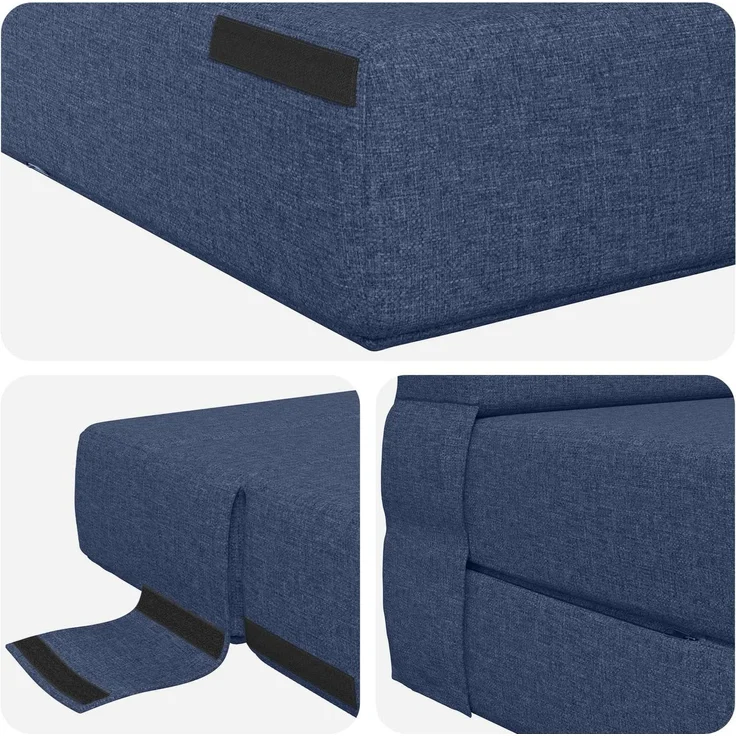 vidaXL Klappsofa Bett Blau 190 x 100 x 15 cm Stoff 900107 – Bild 5