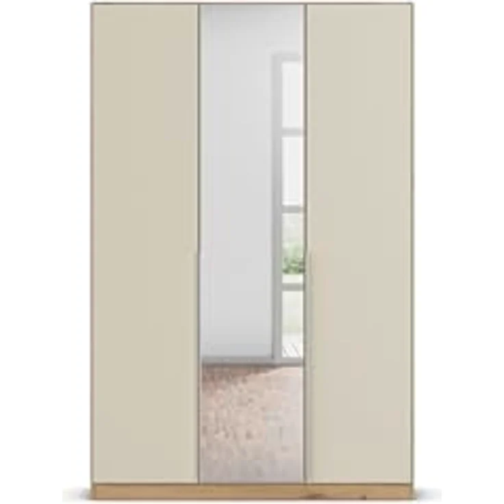 Rauch Möbel Alabama, Kleiderschrank für Schlafzimmer, Kinderzimmer, Wohnzimmer, Garderobe, Flur, 3-türig, Spiegel mit Zubehör Basic, Farbe Beige/Eiche Artisan. Holz, Breite 136 cm – Bild 9