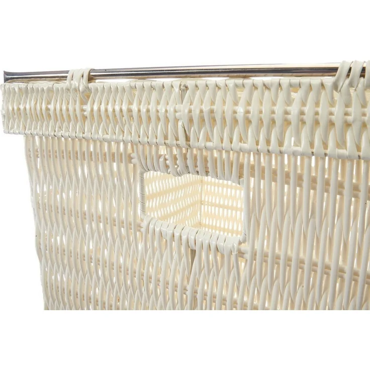 Kobolo Wäschekorb Wäschebehälter Korb mit Deckel aus Kunststoff - weiß (mit Deckel) – Bild 2