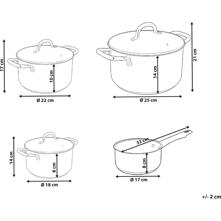 Topfset 7-teilig PRIMECOOK Edelstahl Silber – Bild 2