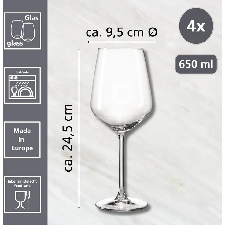 Ritzenhoff & Breker Weinglas Rumba, 4-tlg, Glas, Burgunderglas im 4er Set, je 650 ml – Bild 3