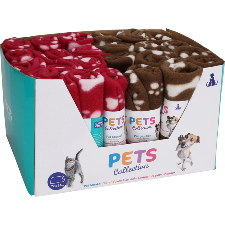 24x Haustierdecke 77x55 cm – weiche Tierdecken für Hund & Katze, Schutz für Sofa, Bett & Auto, Farben sortiert – Bild 3