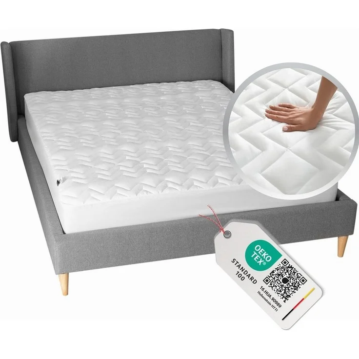 Matratzenschoner Matratzenschoner Matratzenschutz Matratzenauflage SEI Design, Bettauflage - ergonomisch gesteppt, Befestigung wie Spannbettlaken – Bild 3