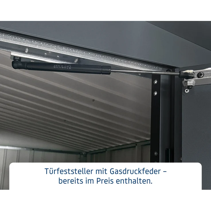 Hörmann Ecostar Metall-Gerätehaus "Euroline Trend" mit Satteldach ESD 3, anthrazitgrau, 214 x 118 cm,2-flüglige Tür – Bild 4