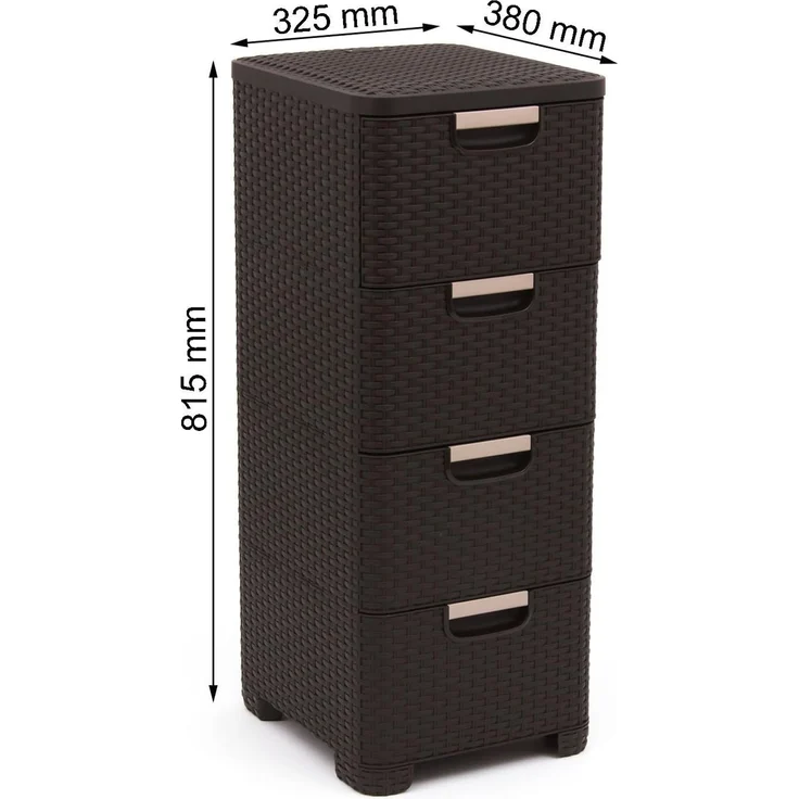 Curver Badregal, Regal mit 4 Schubladen Curver Style – Bild 2