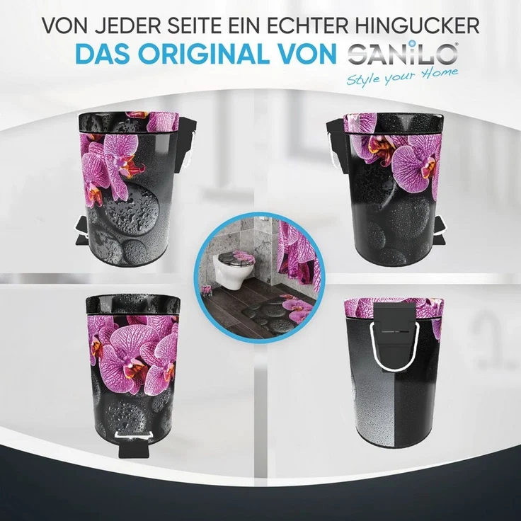 Sanilo Kosmetikeimer mit Motiv, viele schöne Bad Mülleimer zur Auswahl, 3 Liter, Abfalleimer mit Absenkautomatik & Innenbehälter – Bild 4