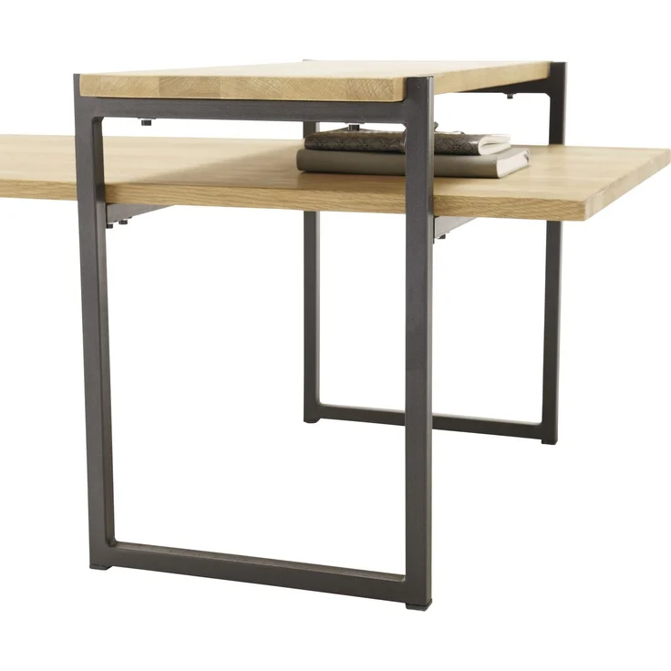 Couchtisch >Elliot< in Eiche, Metall schwarz - 118x48x64cm (BxHxT) – Bild 4