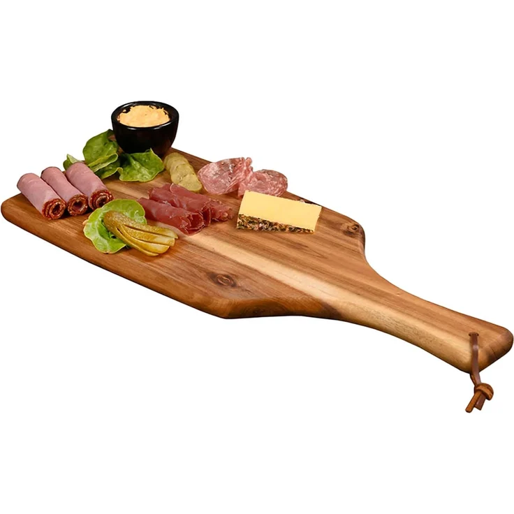 4 Stück Servierbrett mit Tragegriff - Akazienholz - 42 x 17cm – Bild 3