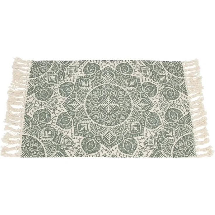 Bodenmatte "Mandala", grün Mandala Fußmatte Meditationsmatte Kunstmuster Teppich – Bild 4