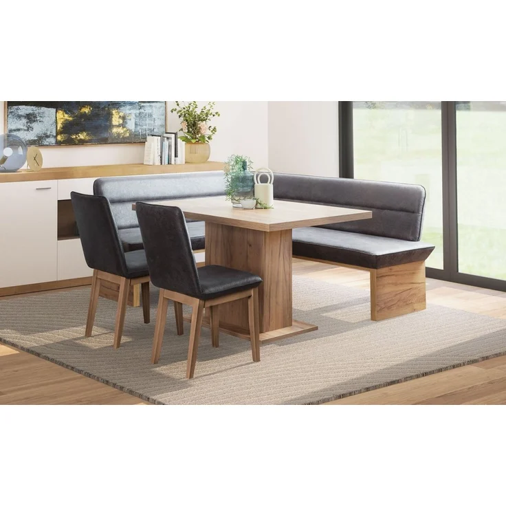 OTTO home Eckbankgruppe Beluna + Cross Essecke Sitzgruppe Eckbank Küchenbank, (Set, 4-tlg, Eckbank, 2 Stühle und Tisch), Sitzgruppe Esszimmer Stühle Tisch und Bank bequem gepolstert – Bild 1