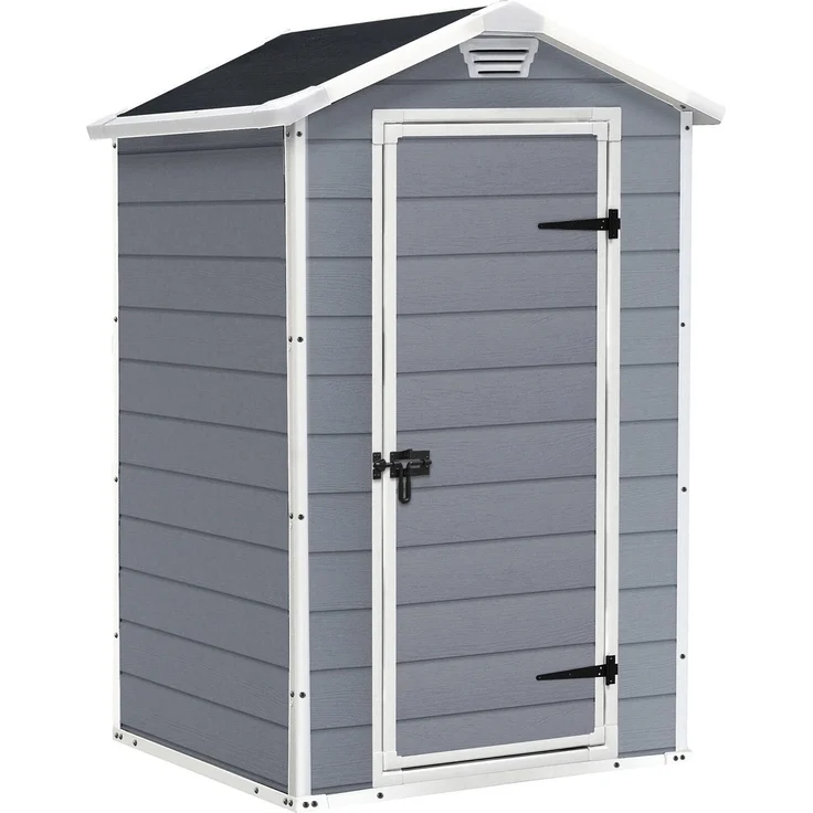 Dmora Gartenhaus Cranbrook, Gartenhütte, Gartenhaus, Werkzeugschuppen, 129x103 h196 cm, Grau – Bild 1