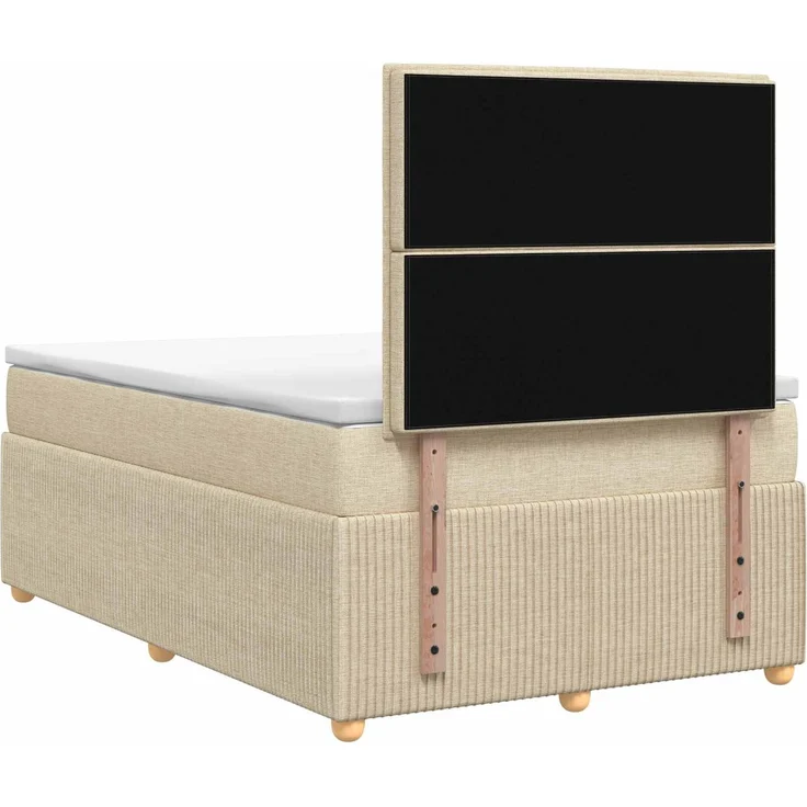 vidaXL Boxspringbett mit Matratze Creme 120 x 200 cm Stoff 3454366 – Bild 8