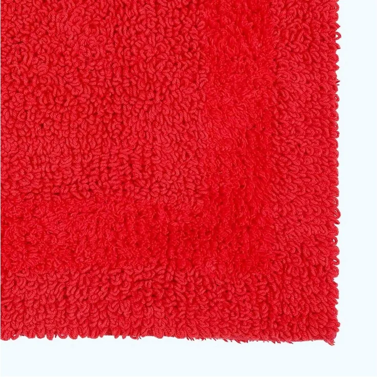 Homescapes Badematte Duschvorleger rot 50x50 cm aus 100% Baumwolle, Höhe 20 mm, 50x50 cm