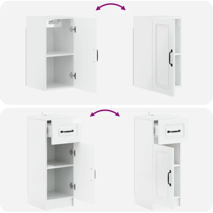 vidaXL 4-teiliges Badezimmer-Schrank-Set UTRECHT Hochglanz Weiß 3417976 – Bild 8