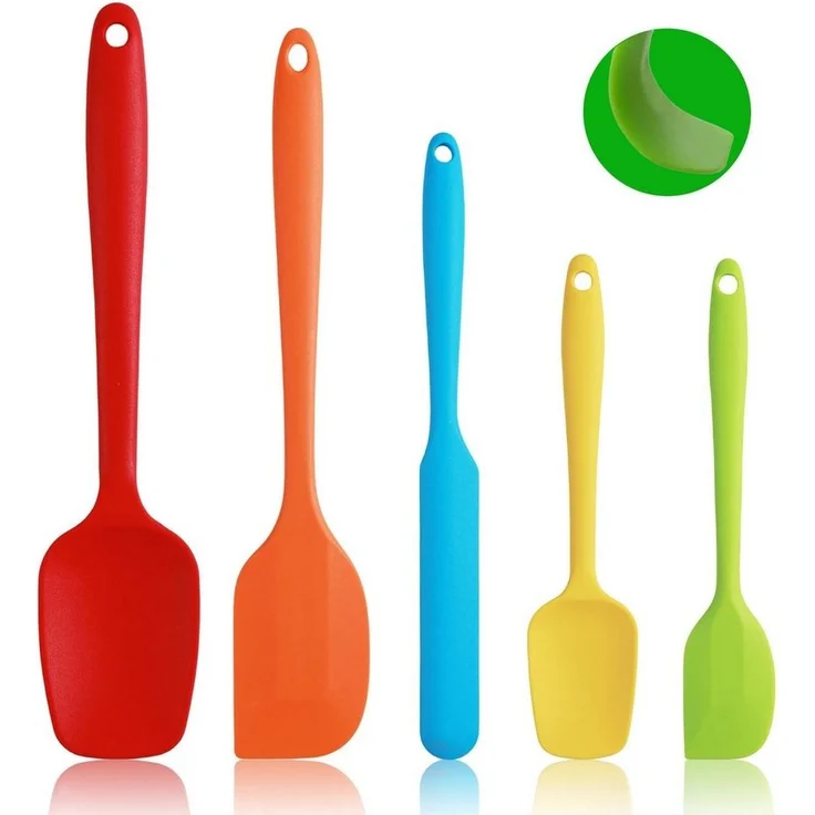 FOUORTUNATE-BEE Teigschaber Silikon Teigschaber Set 5tlg – Küchen- & Backspatel, Hitzebeständige Spatel für Backen, Kochen & Rühren – Bild 5