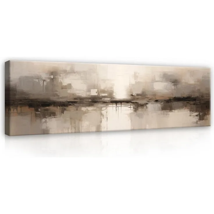 Wallarena Leinwandbild Abstrakte Kunst im Design für Wohnzimmer, Abstrakt (1 St), Holzrahmen wandfertig montiert für Schlafzimmer 145x45 cm