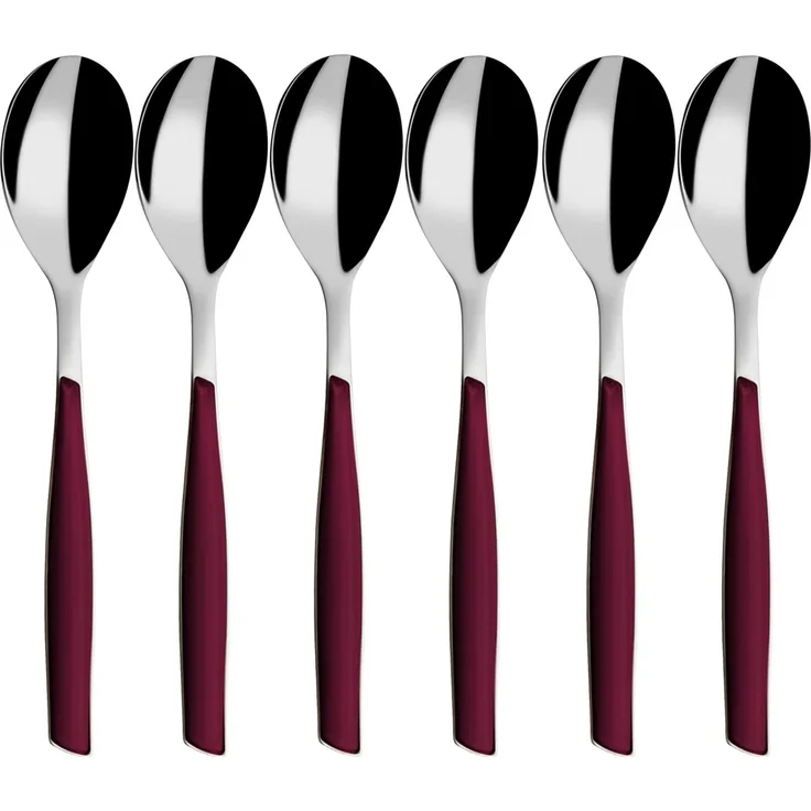 BUGATTI Set Mokkalöffel zeitgenössisch 16 x 20 x 3 cm Rosso Granata