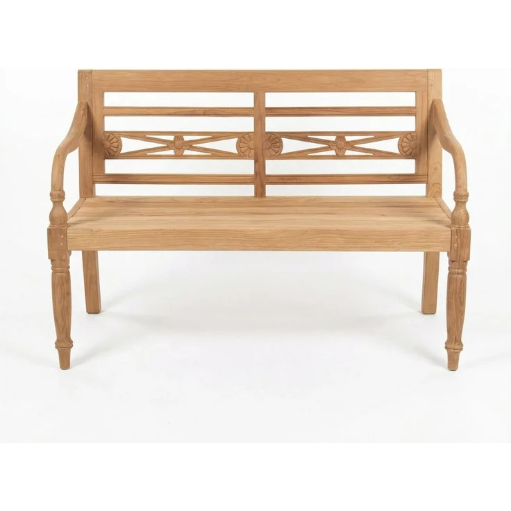 Teakholz Gartenbank LINGGA Rustic 2 Sitzer 130cm – Bild 2