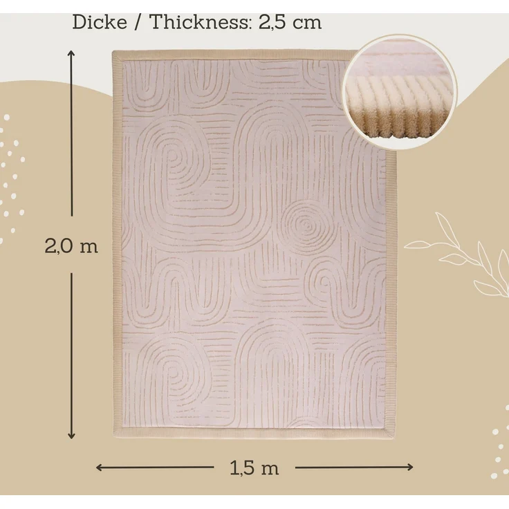 Hakuna Matte Kinderteppich mit Memory-Schaum, dicke & weiche Spielmatte 2,5 cm, Krabbelmatte, Höhe: 25 mm, Extra weich, Roll-_oder_faltbar, Hypoallergen, Schaumstoff – Bild 3