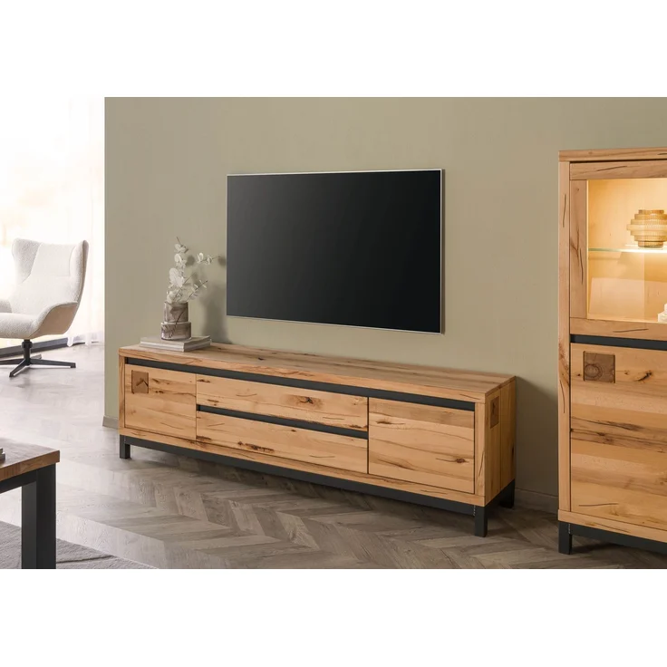 TV-Board Kernbuche 190x40x56 natur geölt VILLANDERS #153 – Bild 3