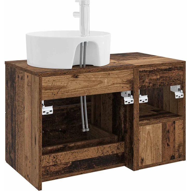 vidaXL Badezimmerschrank-Set 2 stk. Altholz 79,5 x 44,5 x 76 cm 3403910 – Bild 6