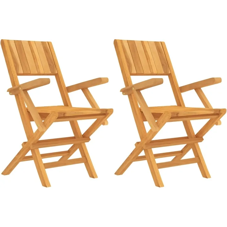 vidaXL Gartenstühle 2 Stk. Klappbar 55x61x90 cm Massivholz Teak 362760