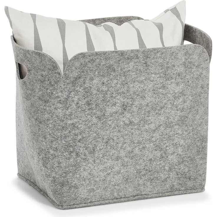 ZELLER PRESENT Aufbewahrungskorb Filz 36x28x36cm grau 110707 – Bild 2