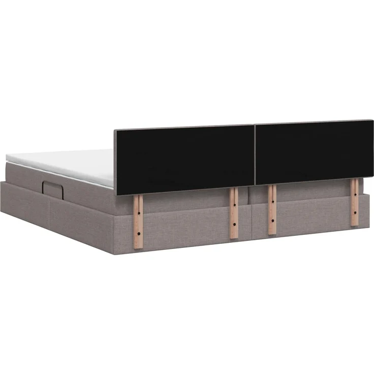 vidaXL LED-Speicherbett mit Matratze Taupe 200x200 cm Stoff 3459087 – Bild 10