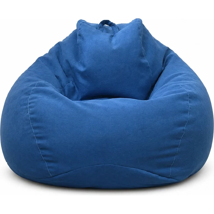 Sitzsack-Hülle ohne Füllmaterial, Blau, 80 x 90 cm, Stoffbezug für Innen- und Außenbereich – Bild 1
