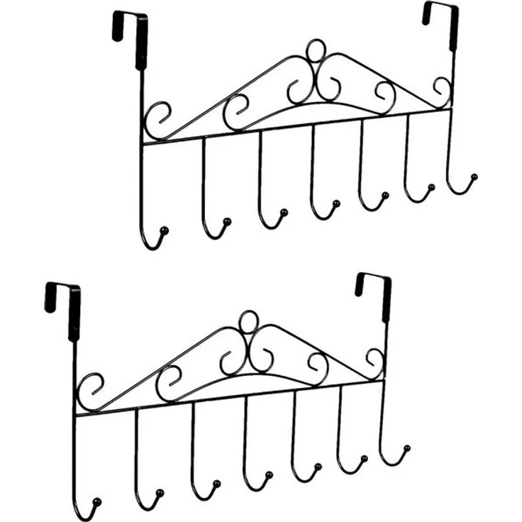 BAYLI Türgarderobe 2er Set 42,5cm Türgarderobe Metall für Montage über der Tür, Kleiderh – Bild 4