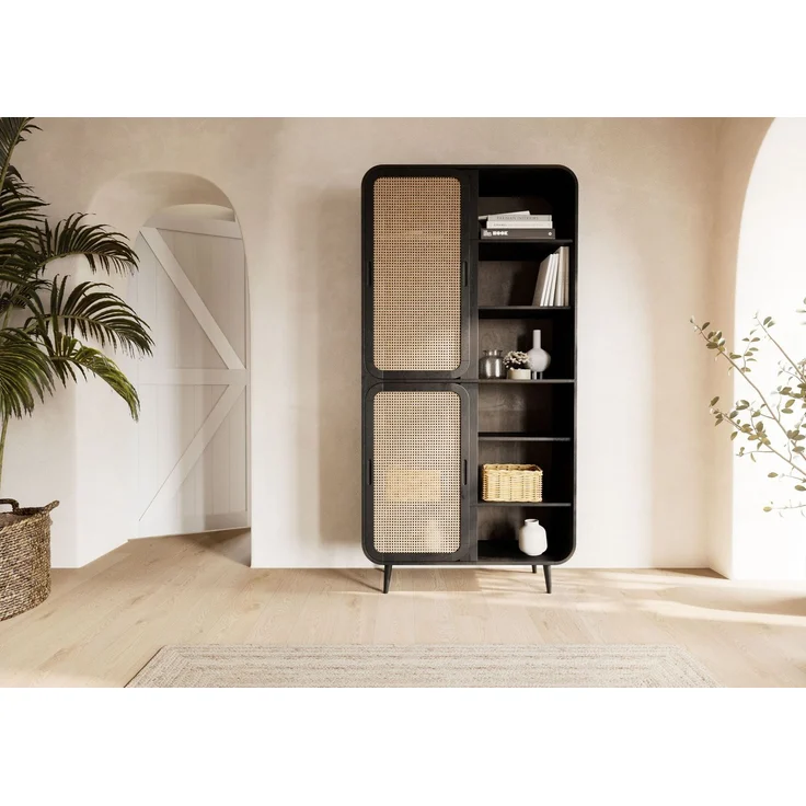 Schrank Mango 100 x 40 x 200 dunkelgrau lackiert VALENCIA #216 – Bild 8