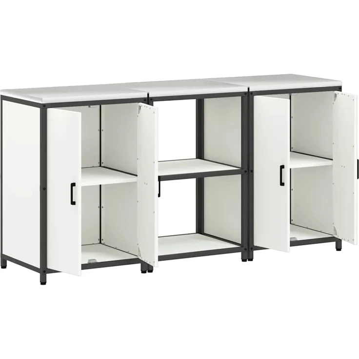 vidaXL Aufbewahrungsset für die Küche HATTEM 3 stk. Weiß 3392695 – Bild 8