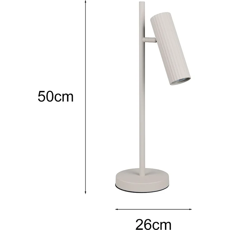 Große Tischlampe SOKA Metall Hellgrau mit schwenkbarem Spot, Höhe 50cm – Bild 3