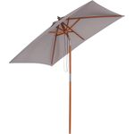 Outsunny Sonnenschirm Knickbarer 3-stufig einstellbarer Schirm, LxB: 200x150 cm, Strandschirm, Gartenschirm, Tannenholz+Polyester Grau