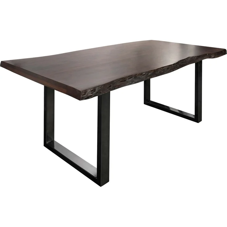 Baumtisch Akazie 200x100x77 braun lackiert / U-Beine anthrazit glänzend FREEFORM 5 – Bild 1