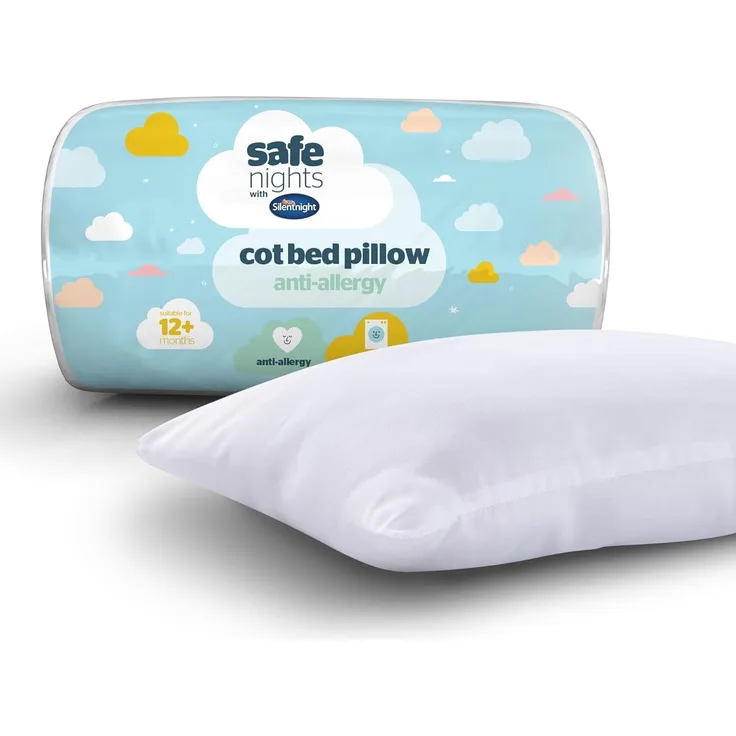 Silentnight Safe Nights 442367GE Kinderbettkissen, antiallergen, für Kinder, Neugeborene, Babys, hypoallergen, maschinenwaschbar, Babyparty, Geschenk, Weiß, 1 Kissen